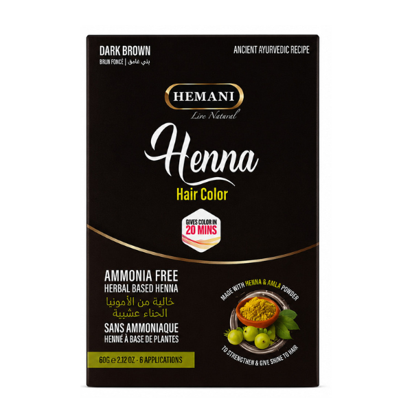 Hemani Black Henna Hair Colour 60g – Ammonia-Free Herbal Hair Dye with Amla