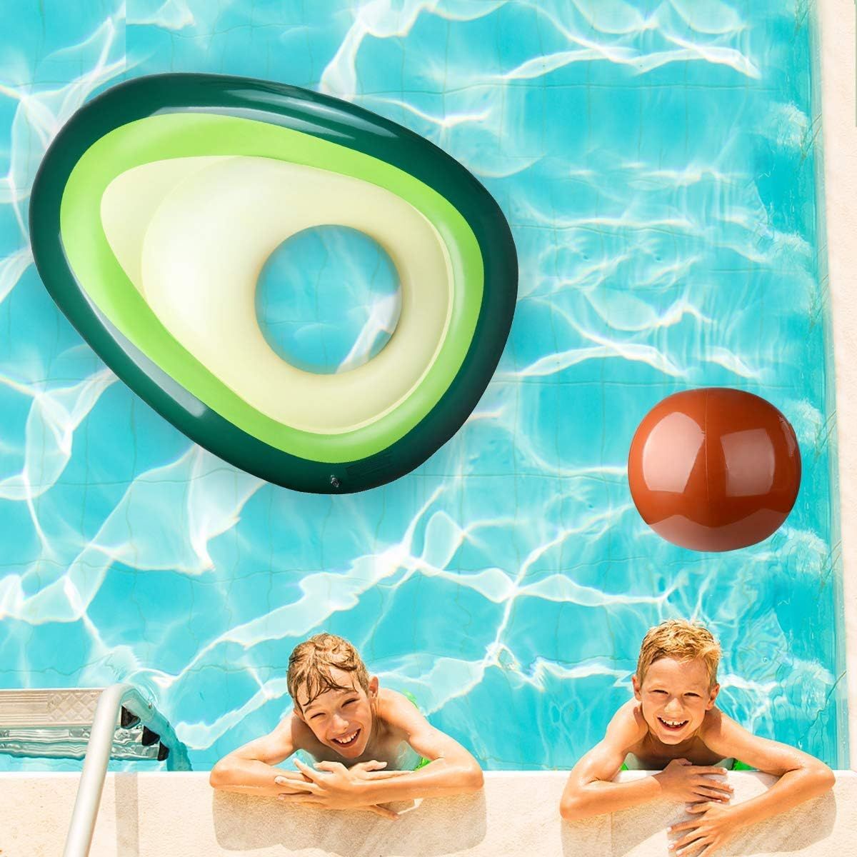 Giant Avocado Pool Float with Removable Ball