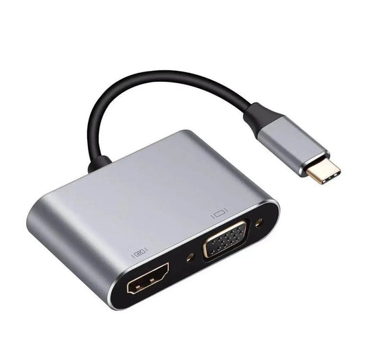 USB-C 4-in-1 Multiport Adapter | USB Type-C to HDMI, VGA, USB-C PD & USB 3.0 Docking Station