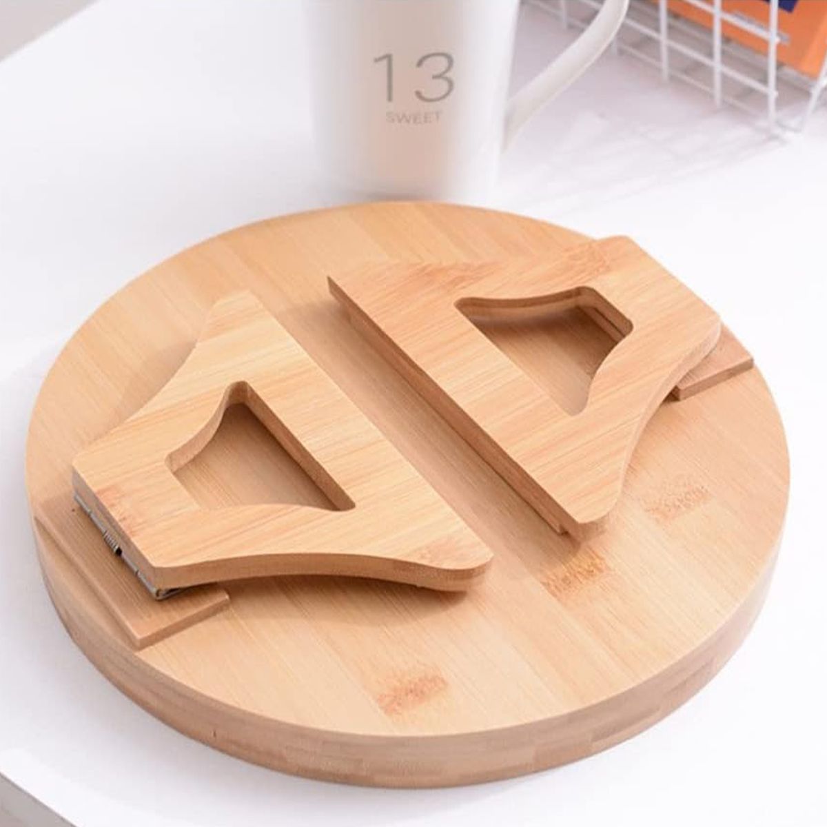 Foldable Bamboo Sofa Arm Tray Table | Clip-On Couch Armrest Table for Drinks, Snacks & Remote