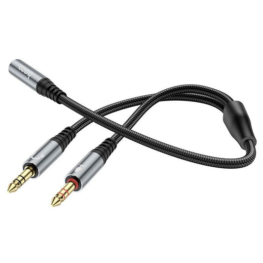 2-in-1 3.5mm Audio Splitter Adapter Cable | 3.5mm Female to Dual 3.5mm Male Headphone & Microphone Adapter | 25cm (UPA21)