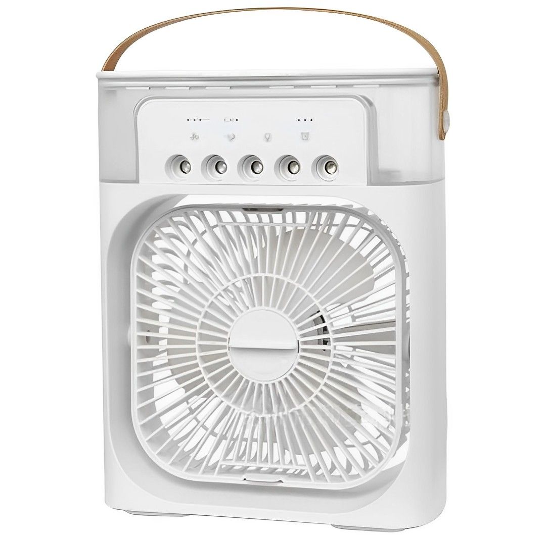 Portable Air Cooler Fan CLK - Rechargeable USB Cooling Fan with LED Light | 4 Speed Desk & Camping Fan