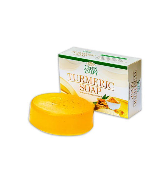 Green Valley Turmeric Brightening Soap Bars Pack of 2 – Natural Turmeric Soap for Even Skin Tone, Dark Spots & Glowing Skin