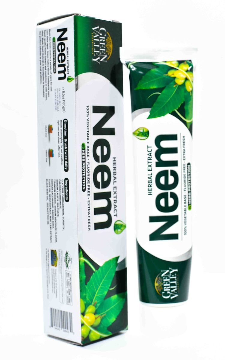 Green Valley Neem Herbal Toothpaste 150g | Natural Fluoride-Free Toothpaste with Neem Extract for Healthy Teeth & Gums