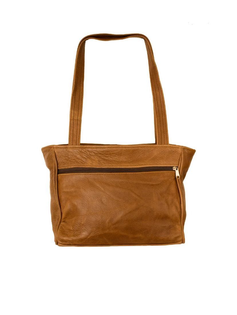 Genuine Leather Handbag for Women - Multi-Pocket Shoulder Tote Bag - Dark Brown