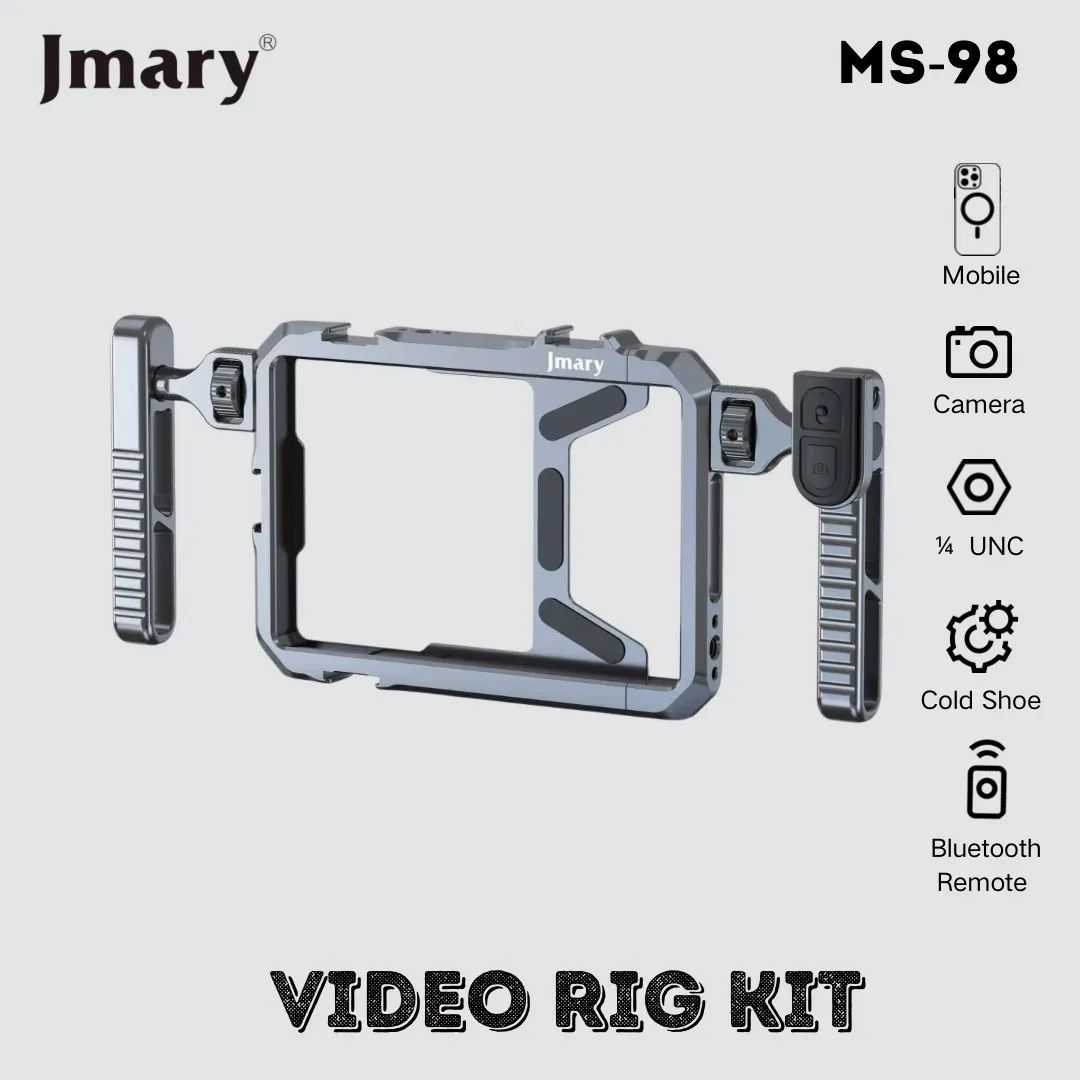 MS-98 Aluminum Smartphone Video Rig Cage with Dual Handles and Remote