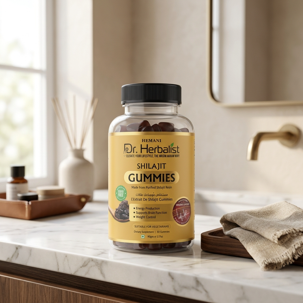 Hemani Dr Herbalist Shilajit Gummies 30 Count | Sugar-Free Himalayan Shilajit Wellness Gummies
