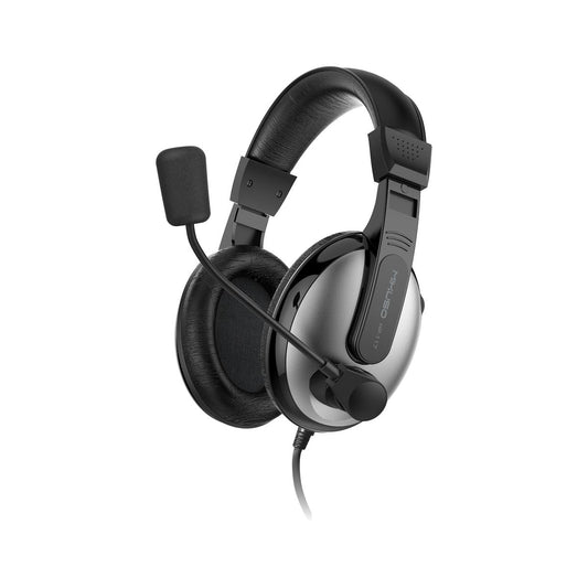 Mikuso HP-117 Wired Stereo Headset with Noise Cancelling Mic | 3.5mm Dual Jack Over-Ear Headphones for PC, Laptop, Online Classes & Gaming