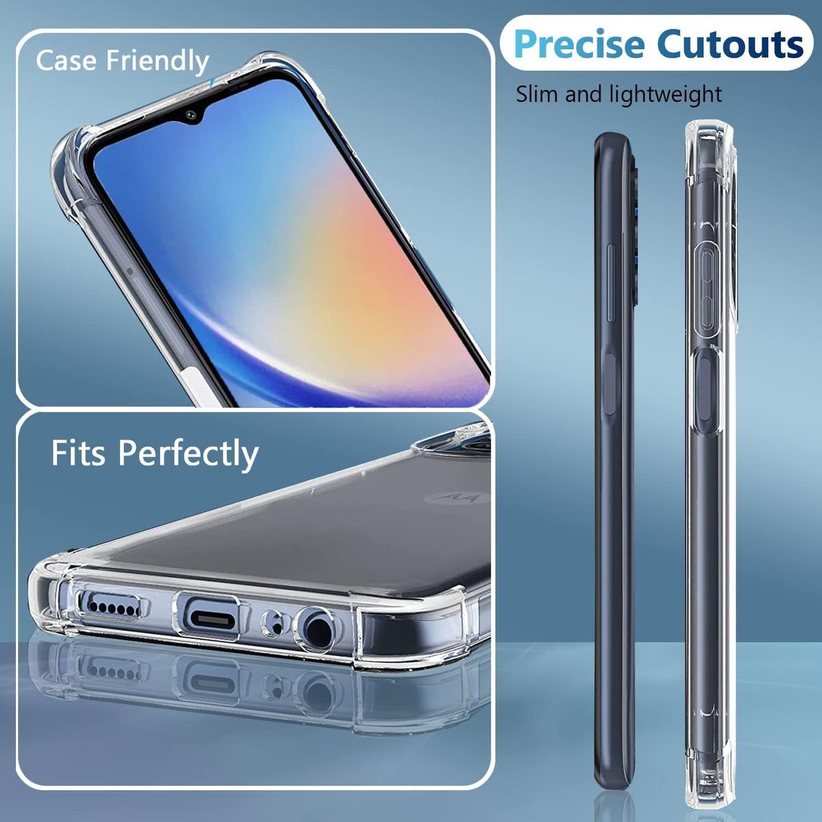 Samsung Galaxy A54 5G Premium Shockproof Clear Case | Anti-Yellow Transparent TPU Protective Back Cover with Air Cushion Corners