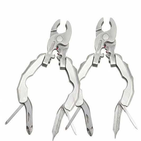 2 Pack 9-in-1 Keychain Multitool Pliers with Fold-Out Screwdriver – Stainless Steel Pocket Tool for DIY, Camping & Everyday Repairs