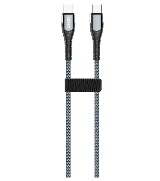 LDNIO LC102 USB-C to USB-C 65W PD Fast Charging Cable 2M | Braided Data Sync Cable