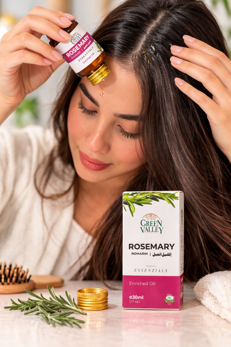 Green Valley Rosemary Enriched Oil 30ml – Natural Rosemary Hair, Scalp, Skin & Aromatherapy Oil