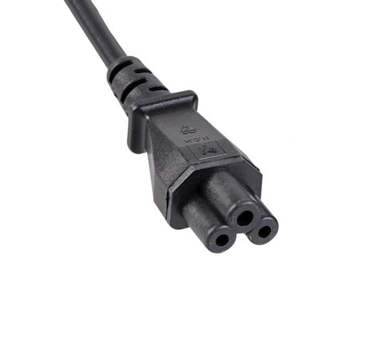 South African 3-Pin Plug to Dual IEC C5 Cloverleaf Power Cable Splitter | Type M Plug to Dual - Black