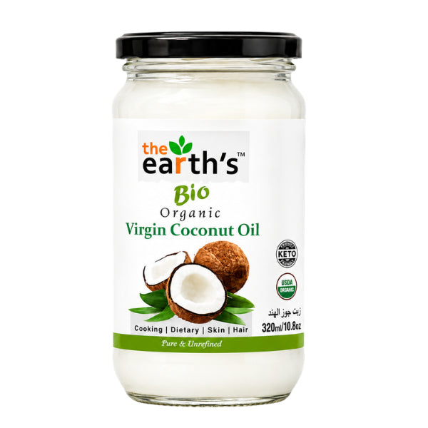 Organic Virgin Coconut Oil 320ml – Pure & Unrefined Coconut Oil for Cooking, Skin & Hair