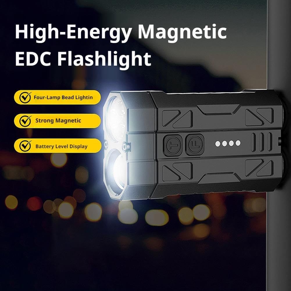 Rechargeable Dual LED Flashlight Pocket Torch – Portable Camping, Hiking & Emergency Light