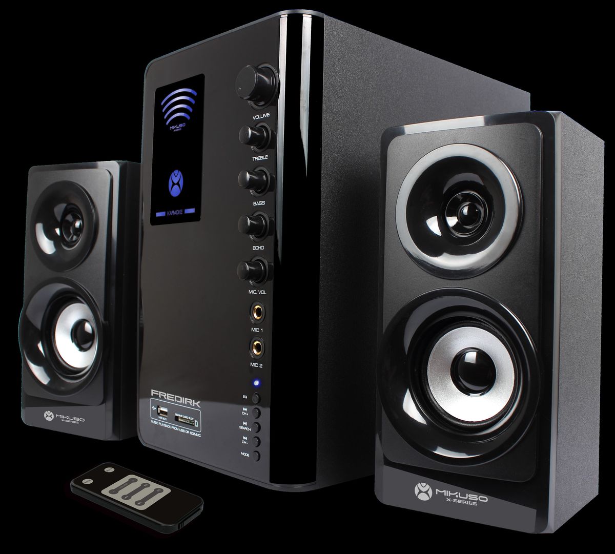 Mikuso XS-45A 2.1 Bluetooth Multimedia Speaker System | Deep Bass Home Theater with USB, SD, FM, AUX & Karaoke Mic Support