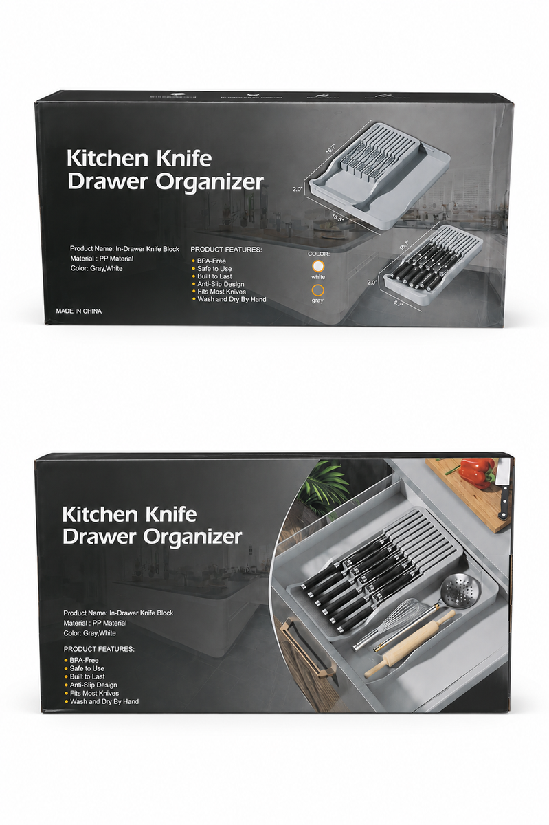 Expandable Kitchen Knife Drawer Organizer Tray | Cutlery & Utensil Storage Holder Insert