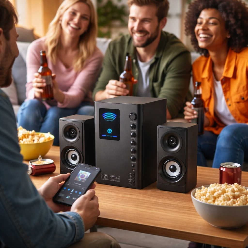 Mikuso XS-45A 2.1 Bluetooth Multimedia Speaker System | Deep Bass Home Theater with USB, SD, FM, AUX & Karaoke Mic Support