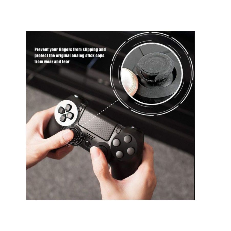 4 Pack Silicone Thumb Grip Caps for PS4 & Xbox Controllers – Anti-Slip Analog Stick Covers, Green & Black