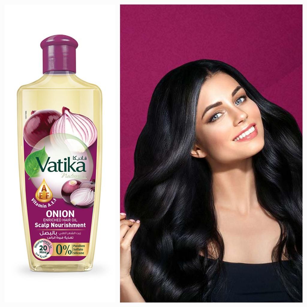 Vatika Naturals Onion Enriched Hair Oil with Vitamins A, E & F 200ml | Scalp Nourishment Hair Oil