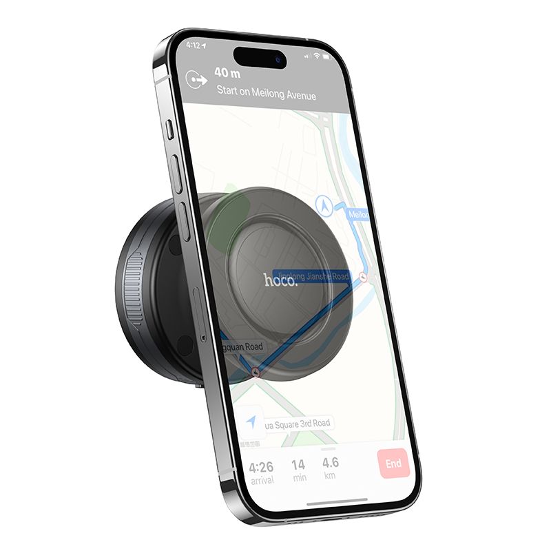 HOCO H87 Dragon Electric Vacuum Magnetic Car Phone Holder – 360° Rotating Suction Cup Mount