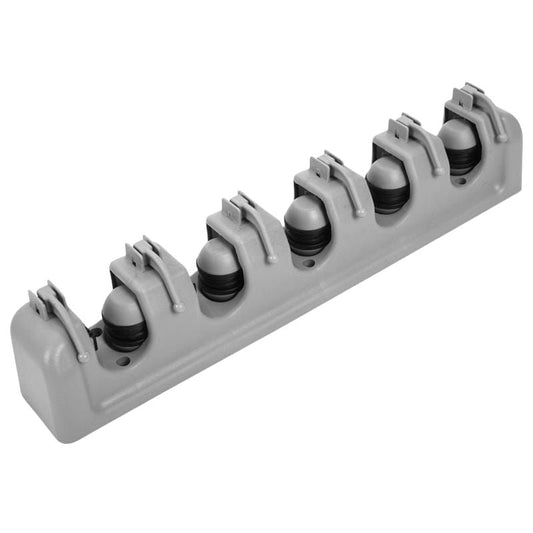 Heavy Duty Wall Mounted Mop & Broom Holder Rack Organizer | 6 Position Cleaning Tool Storage Rack