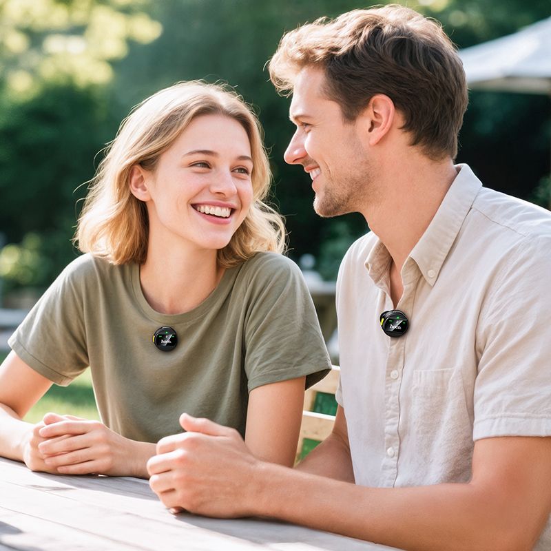 HOCO L22 Dual Wireless Lavalier Microphone | Magnetic & Clip-On Lapel Mic with ENC Noise Cancellation for iPhone, Android, YouTube, TikTok & Live Streaming