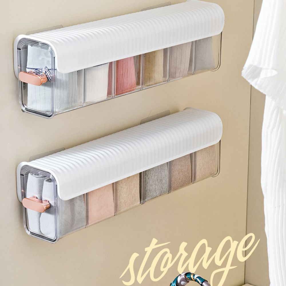 6 Cell Transparent Wall Hanging Storage Organizer | Multipurpose Plastic Storage Box for Home, Kitchen & Bathroom – 36cm