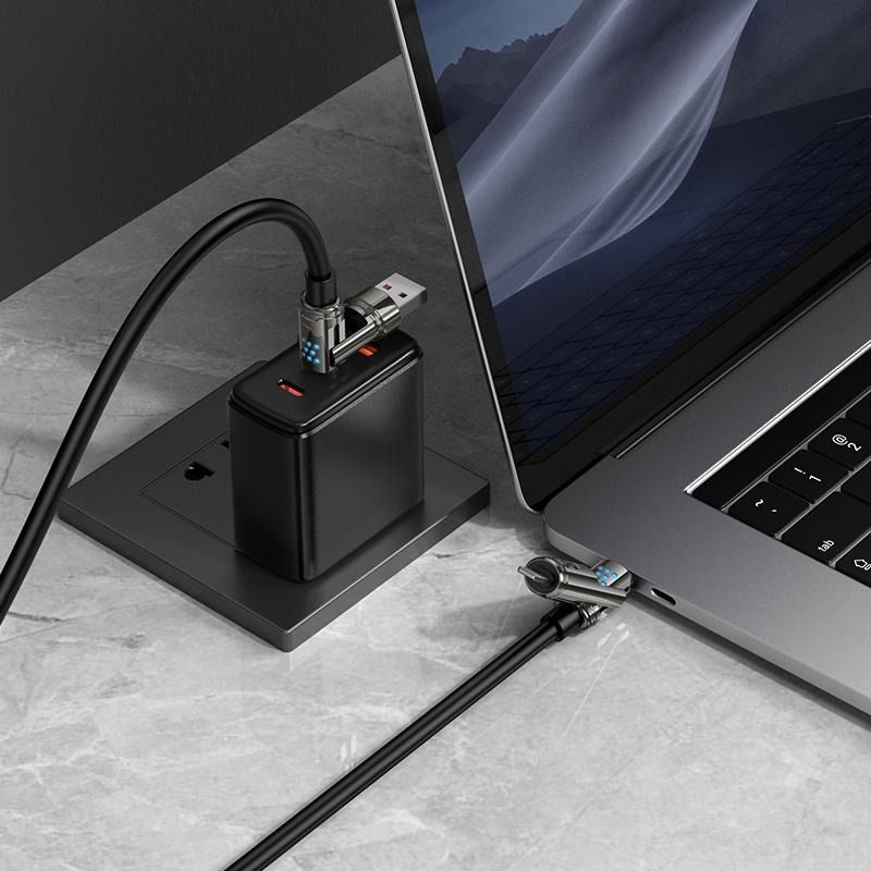 240W 4-in-1 LED Fast Charging & Data Cable | USB-A/USB-C to USB-C & Lightning Multi Charging Cable (1.2M)