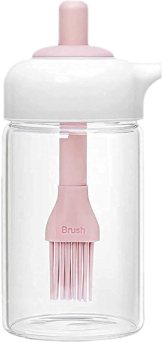 230ml Glass Oil Dispenser Bottle with Silicone Basting Brush | Leakproof Cooking Oil Bottle for BBQ & Baking