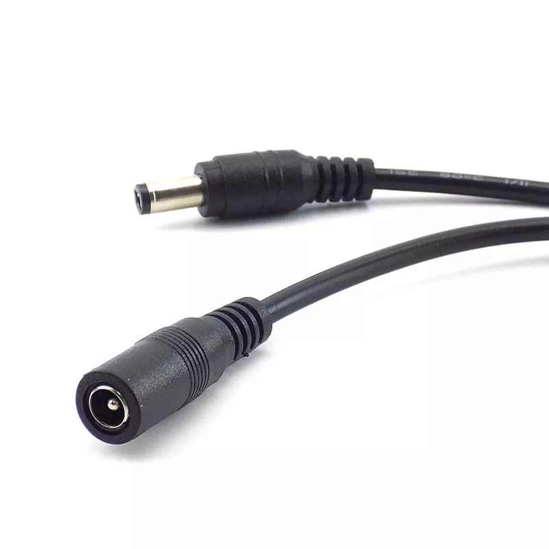 5M DC Extension Power Cable 5.5mm x 2.1mm Male to Female Extension Cord - 2 Pack for CCTV Cameras, LED Strip Lights & DC Power Adapters