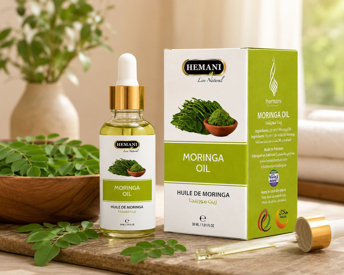 Hemani Moringa Oil 30ml – Pure Natural Multipurpose Hair & Skin Care Oil