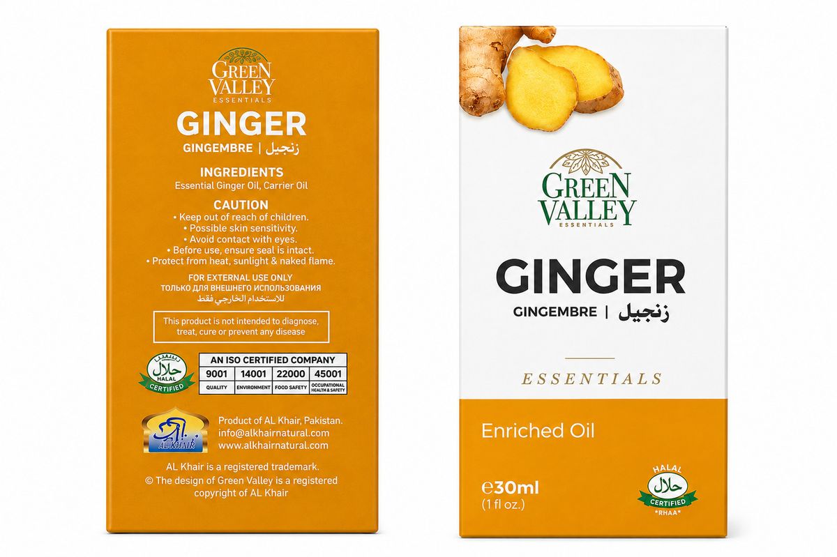 Green Valley Essentials Ginger Enriched Oil 30ml – Ginger Oil for Hair & Skin Care