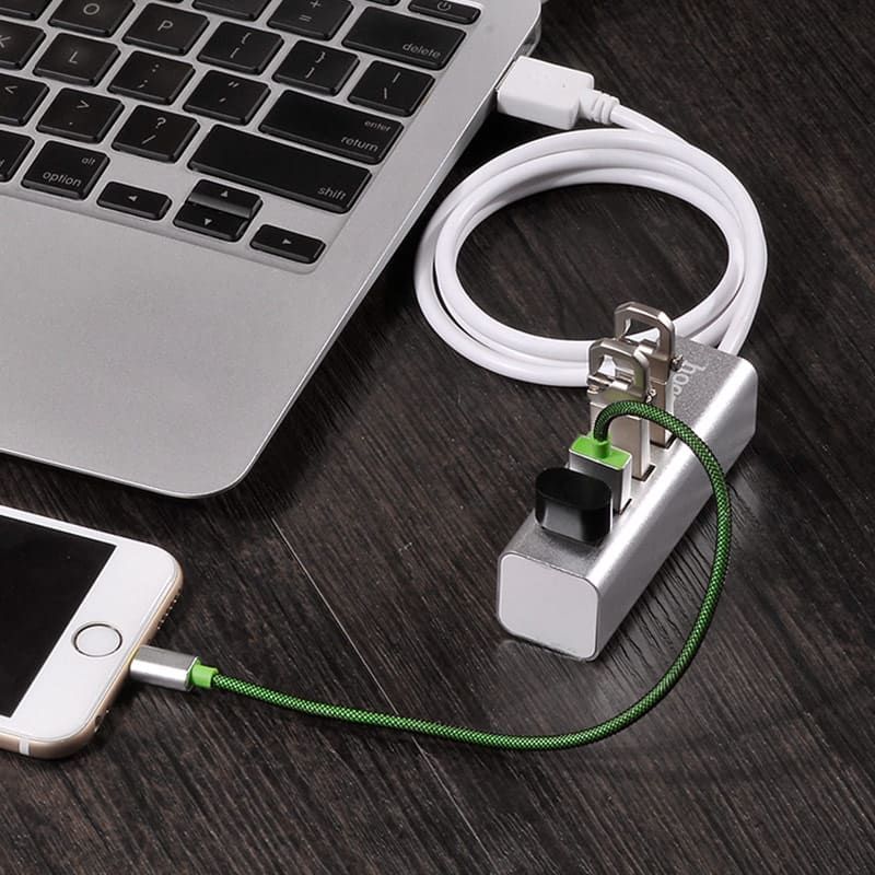 HOCO HB1 4-Port USB 2.0 High-Speed Hub | USB Splitter Adapter for Laptop, PC, Keyboard, Mouse & Flash Drive