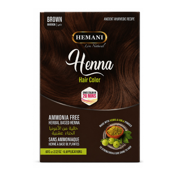 Hemani Black Henna Hair Colour 60g – Ammonia-Free Herbal Hair Dye with Amla