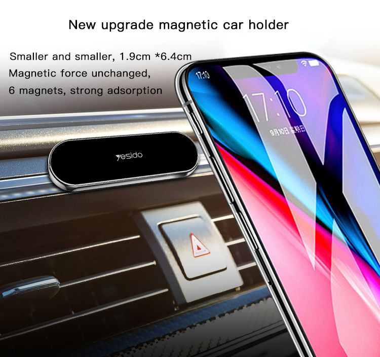 Yesido C83 Magnetic Car Phone Holder – 6 N50 Magnets Zinc Alloy Dashboard Mount with Washable Adhesive