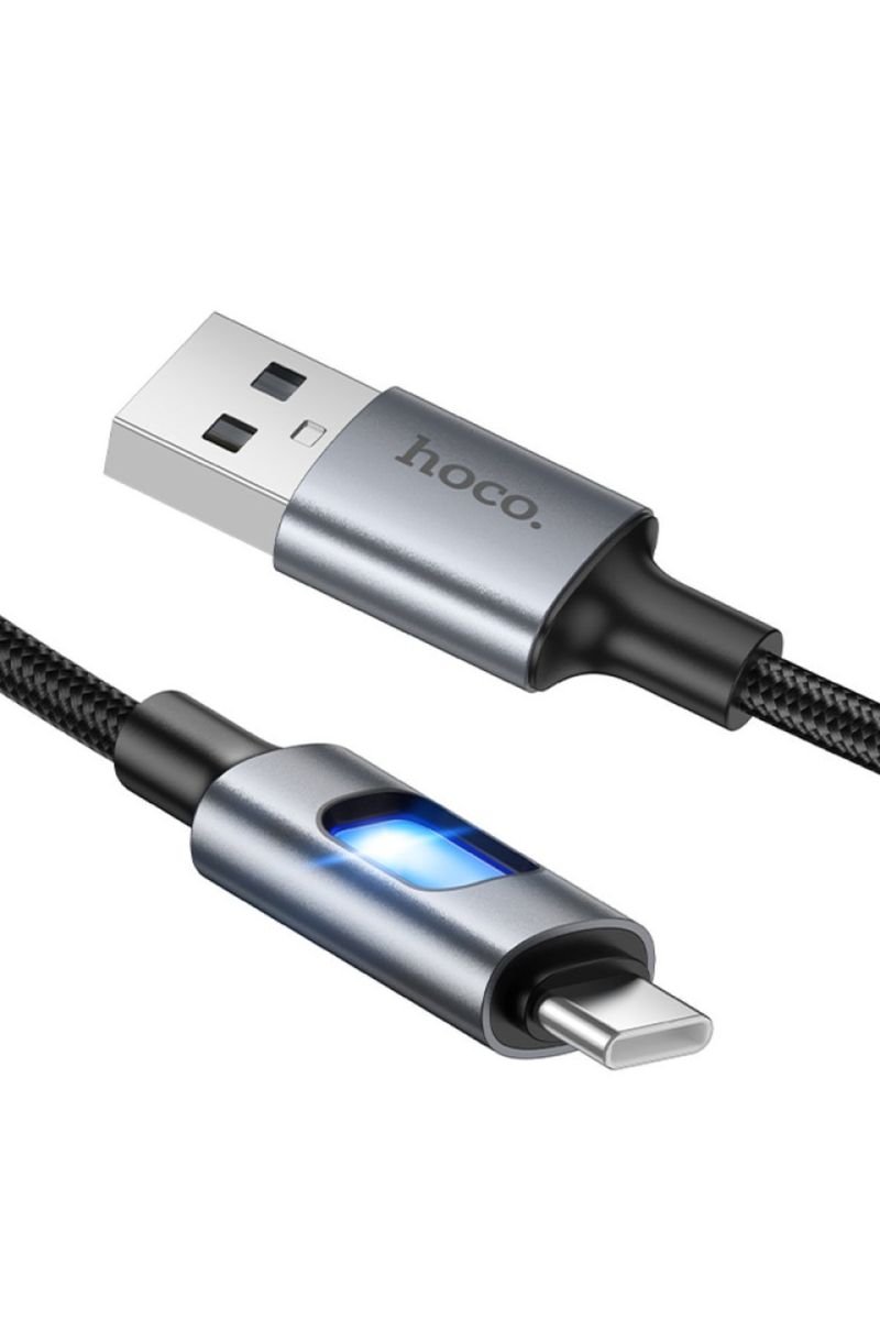 HOCO U144 USB-A to USB-C 3A Fast Charging Cable 1.2M | Braided LED Data Sync Cable