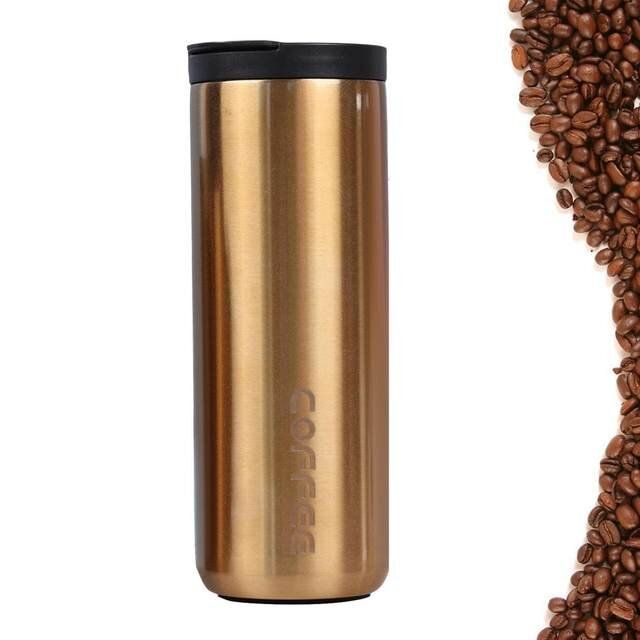 500ml Double Wall Stainless Steel Coffee Travel Mug with Leakproof Lid | Vacuum Insulated Thermal Coffee Cup - Blue