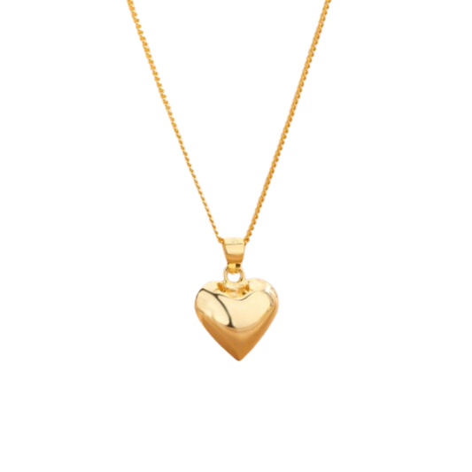 Gold-Tone Heart Shaped Pendant Necklace for Women – Elegant Fashion Jewelry