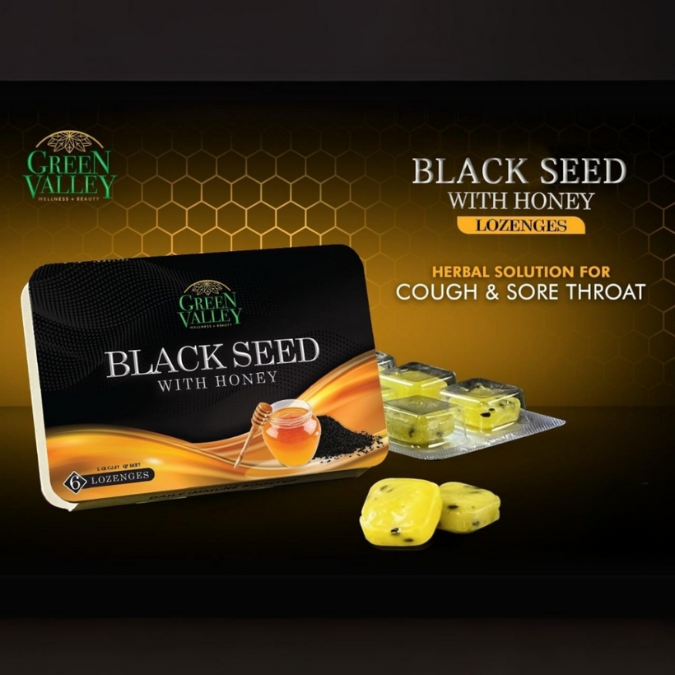 Green Valley Black Seed with Honey Lozenges | Herbal Honey Lozenges – 10 Blister Packs