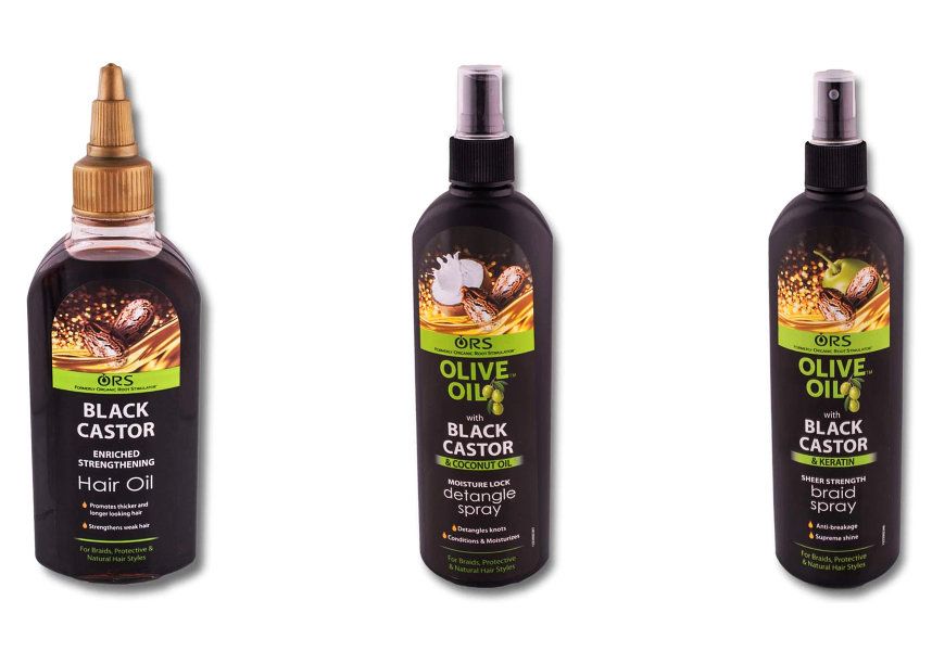 ORS Olive Oil Black Castor Oil Hair Care Combo | Hair Oil, Detangle Spray & Braid Spray