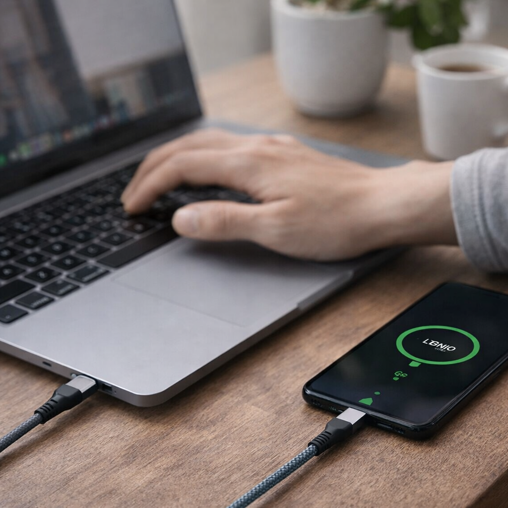LDNIO LC102 USB-C to USB-C 65W PD Fast Charging Cable 2M | Braided Data Sync Cable