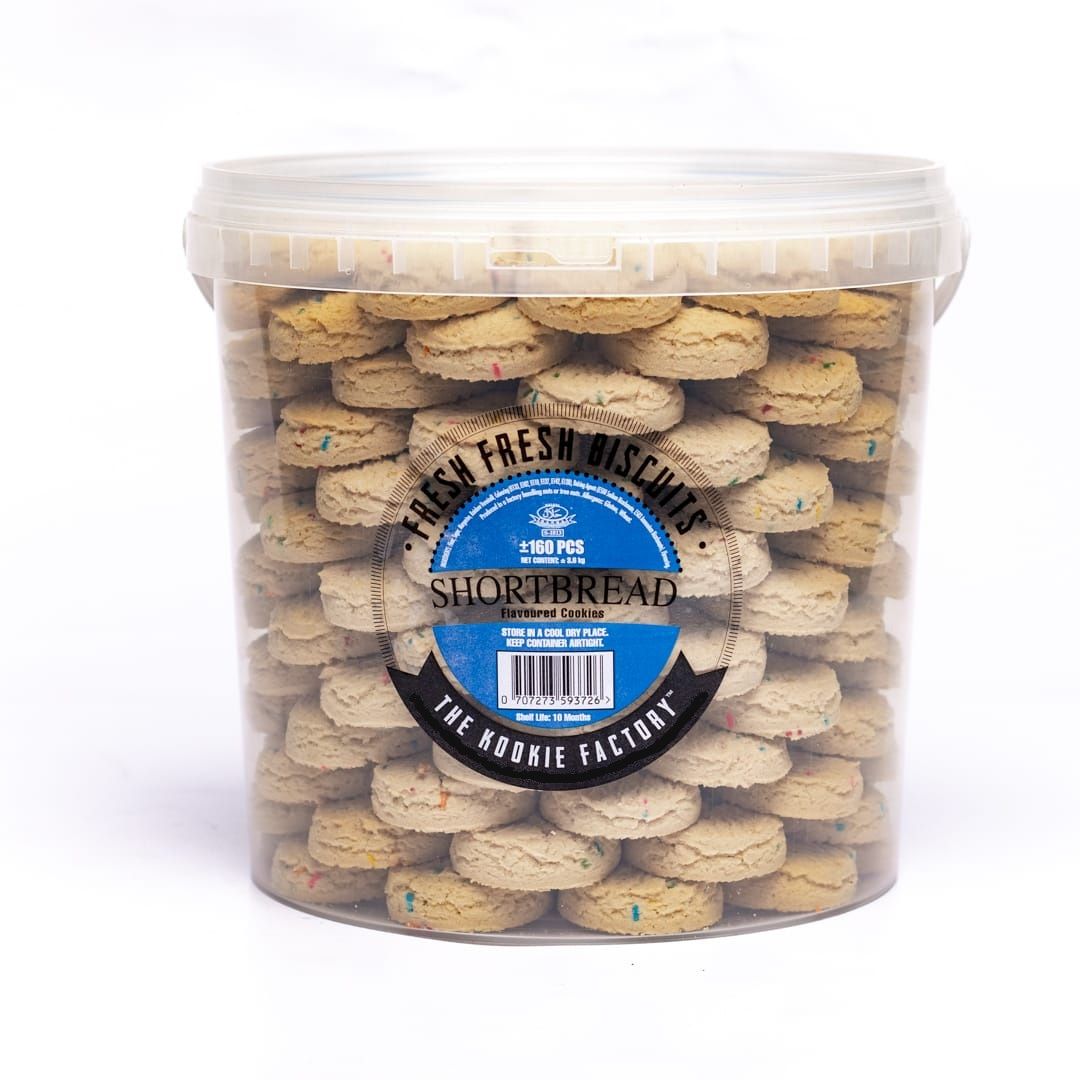 Kookie Factory Shortbread Cookies Bucket 9L | Buttery Crunchy Tea Time Biscuits