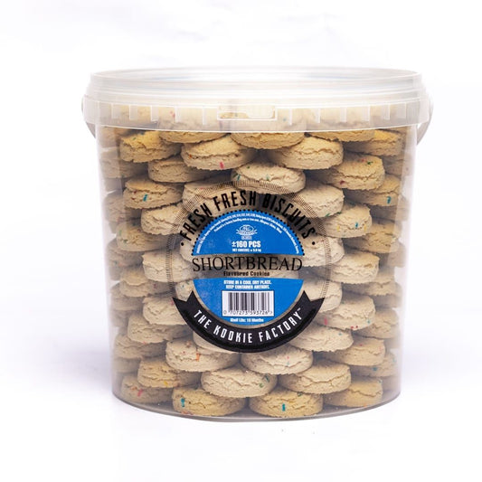 Kookie Factory Shortbread Cookies Bucket 9L | Buttery Crunchy Tea Time Biscuits