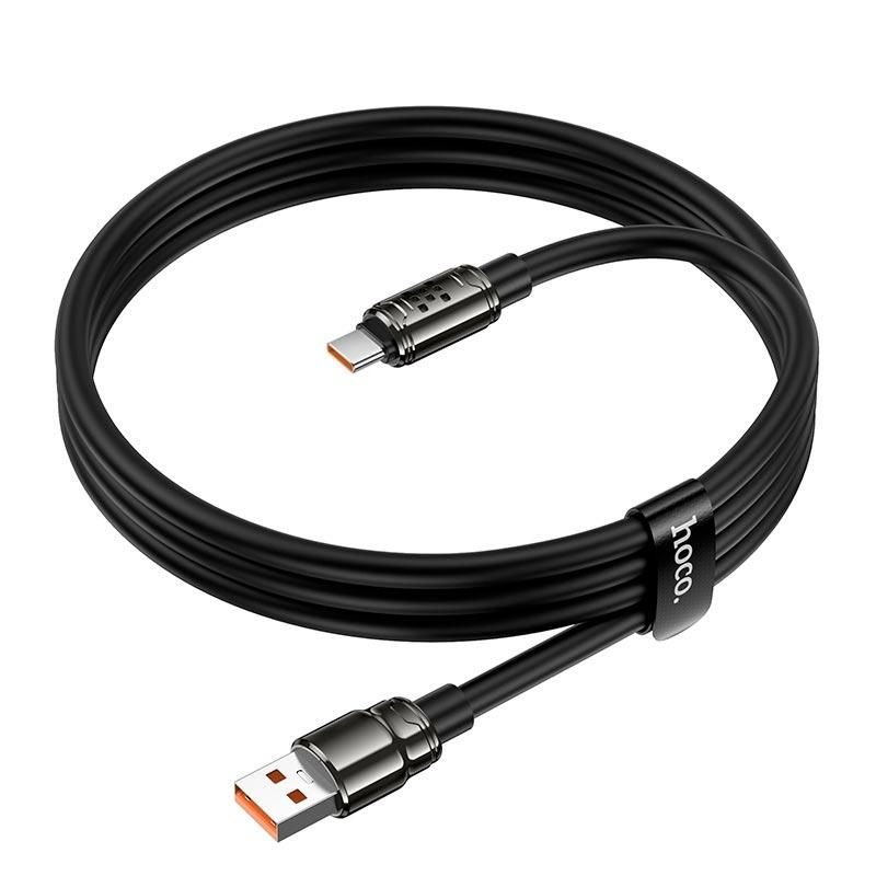 HOCO U143 USB-A to USB-C 5A Fast Charging Cable 1.2M | High-Speed Data Sync Cable – Black