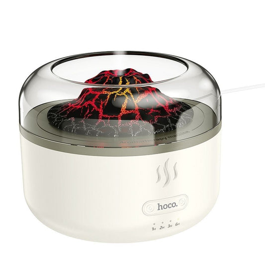 HOCO HX30 Ultrasonic Aromatherapy Diffuser & Humidifier with Volcano Flame Effect LED Light | Ultra Quiet Essential Oil Mist Maker