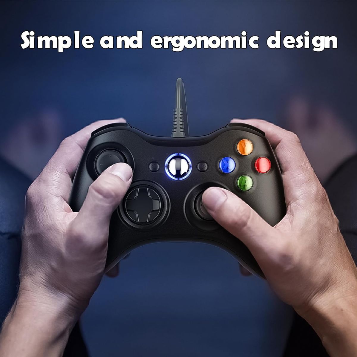 2 Pack Replacement Wired Controllers for Xbox 360 & PC – USB Gaming Gamepads