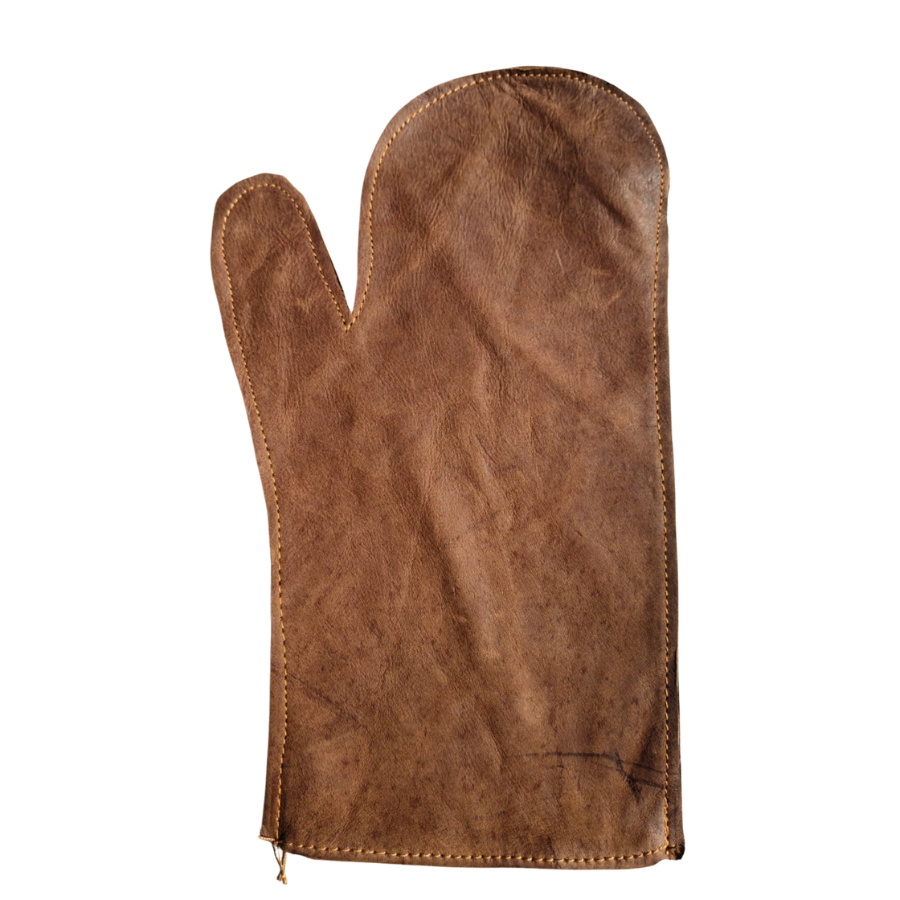 Genuine Leather BBQ & Oven Gloves Heat Resistant | Braai, Grill, Fireplace & Baking Mitts - 1 Pair