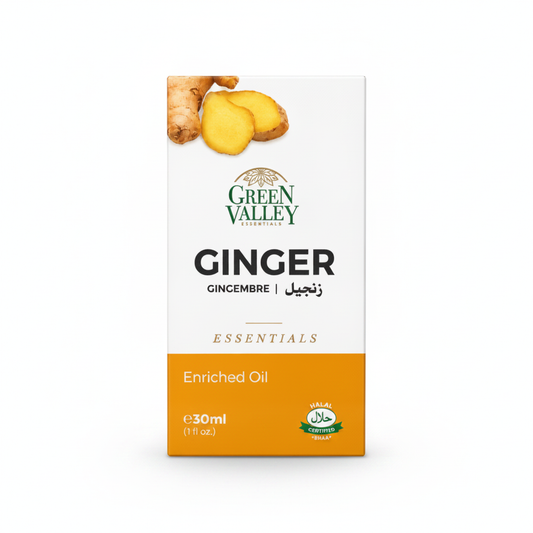Green Valley Essentials Ginger Enriched Oil 30ml – Ginger Oil for Hair & Skin Care