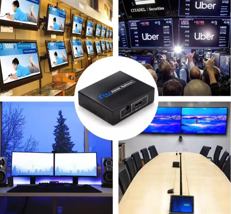 HDMI Splitter 1x2 1080P Full HD 3D – 1 Input 2 Output HDMI Signal Splitter with Dual Display Support